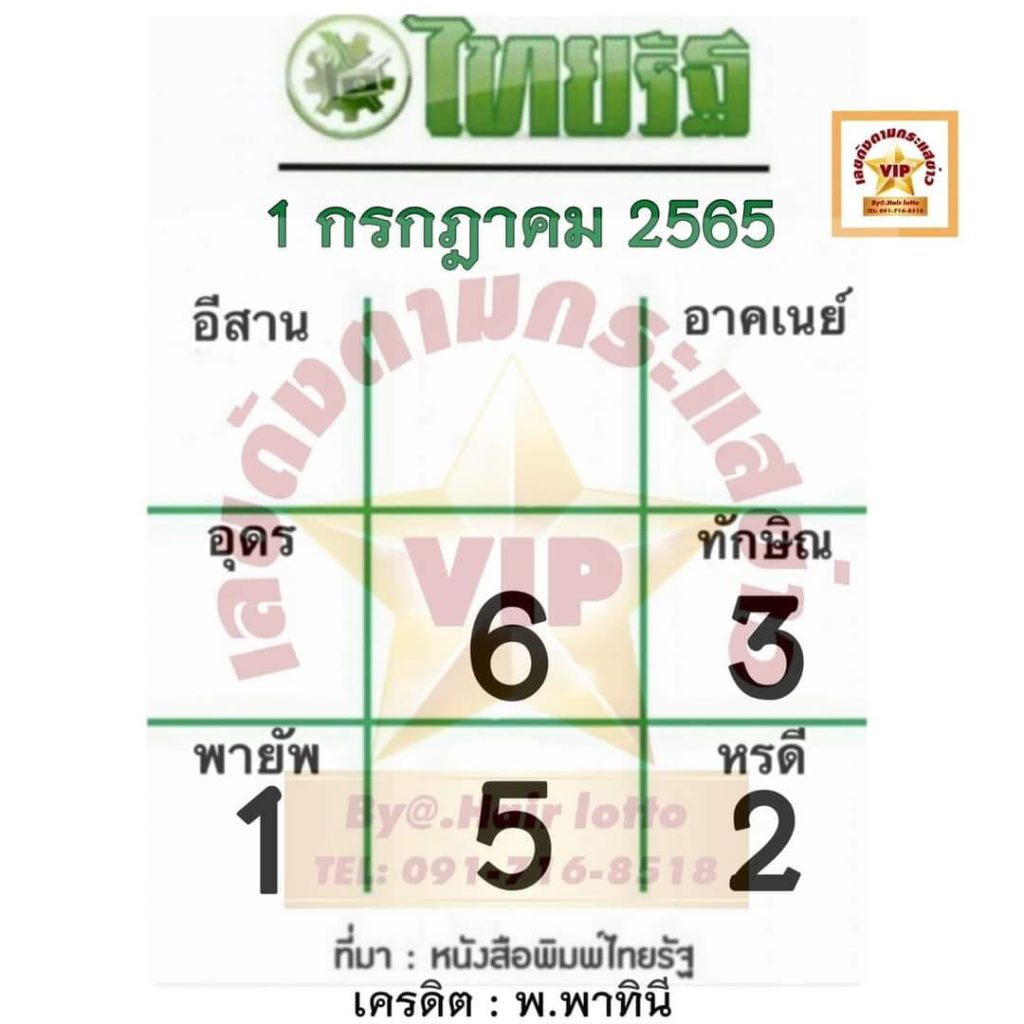 เลขเด็ดไทยรัฐ 1 7 65